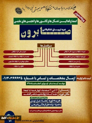 بسیج دانشجویی دانشگاه فرهنگیان اصفهان: 

برگزاری دوره تربیتی-تشکیلاتی ”صابرون”